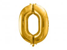 Folinis balionas "0", auksinis (86cm)